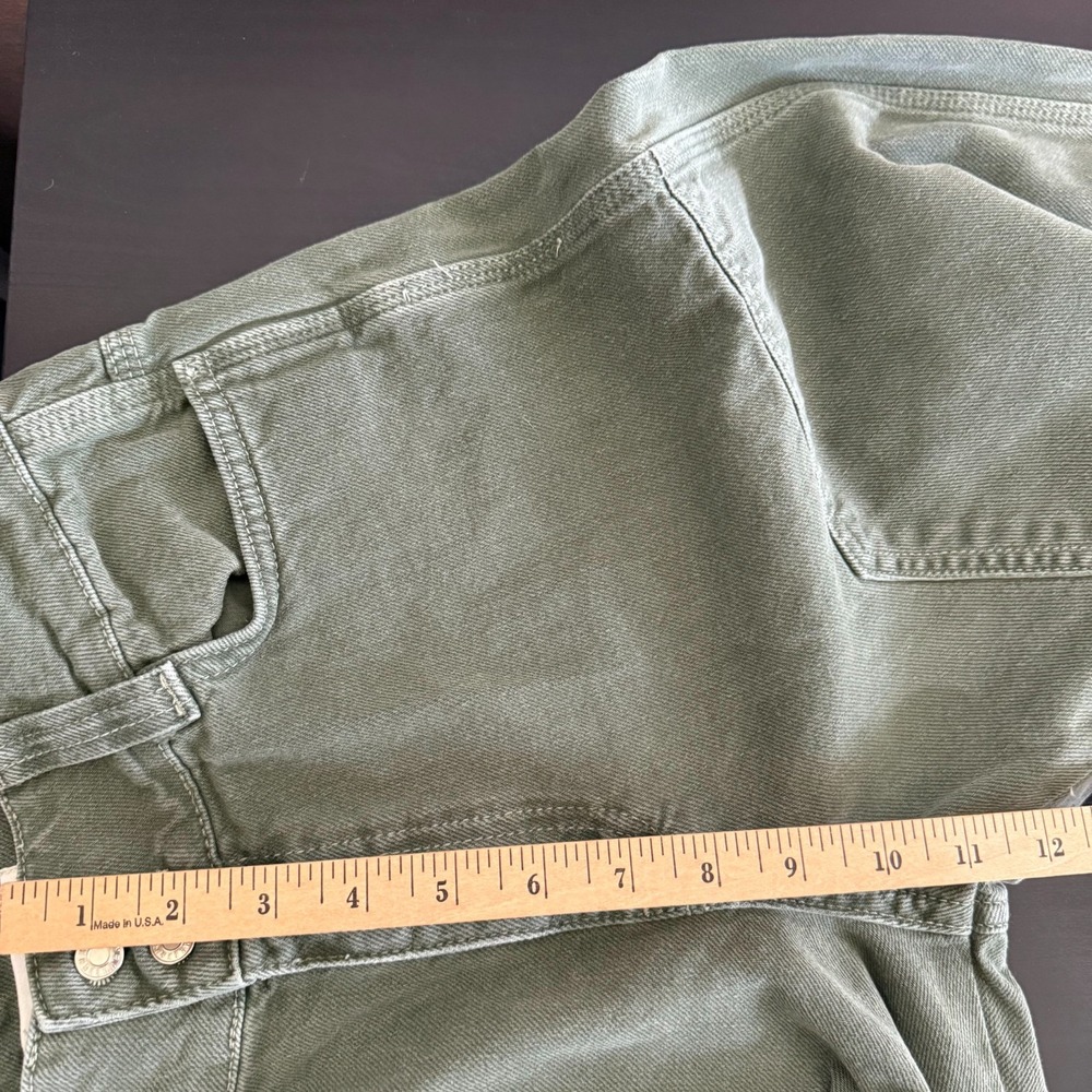 MNG Denim Jeans Women's Size 2 Green Chop Pockets Mid-Rise Straight Classic - Picture 12 of 14